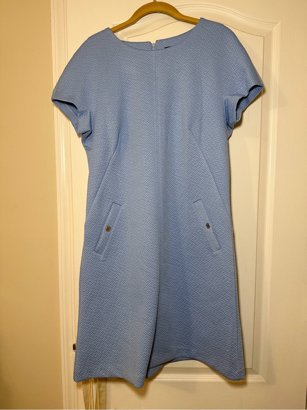 Tommy Hilfiger Light Blue Textured Shift Dress